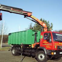 MAN 18 t mit Abrollkipper und Ladekran